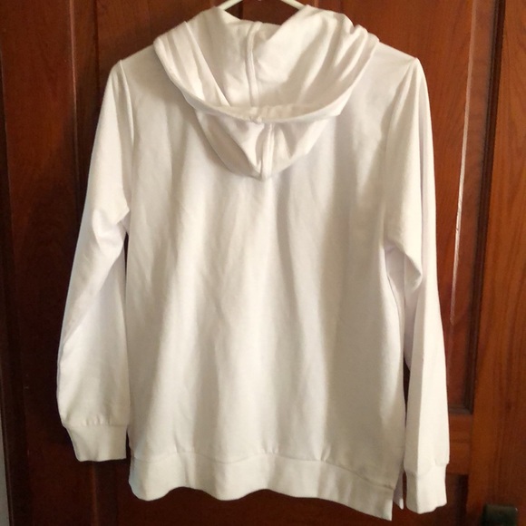 Michael Kors beautiful white hooded sweatshirt. Monogram zipper. - Picture 2 of 5